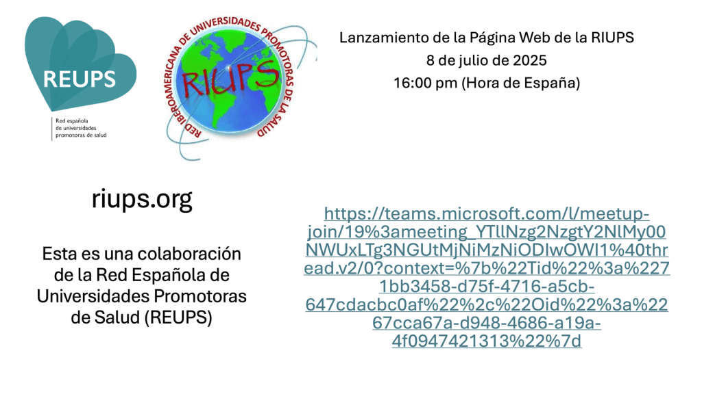 Lanzamiento de la página web de la RIUPS